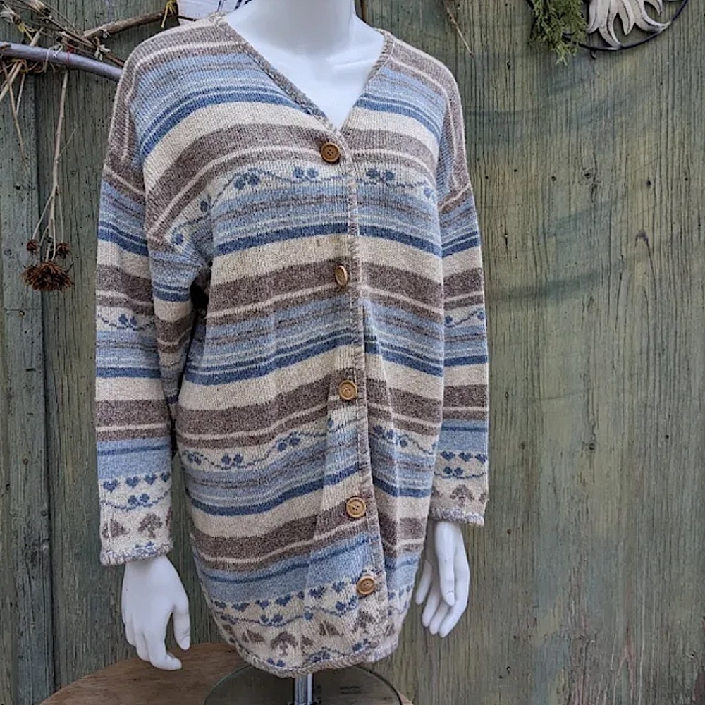 SAN FRANCISCO Made in France Silk Cotton blend vintage cardigan